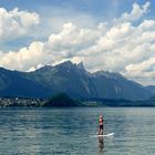 °°°° Stand-Up Paddling vor Bergpanorama °°°°