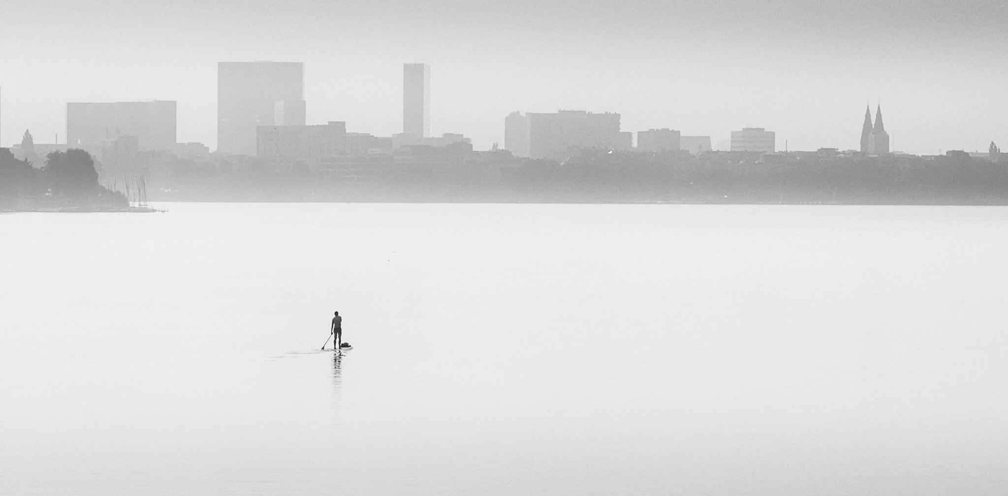 Stand Up Padeling auf der Alster