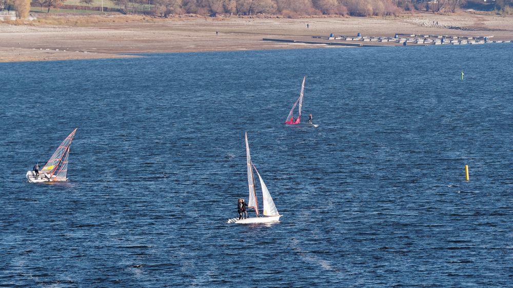 Stand-up Sailing auf dem Möhnestausee - funktioniert auch bei wenig Wasser!