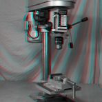 Standbohrmaschine - 3D Rot-Cyan Anaglyphe