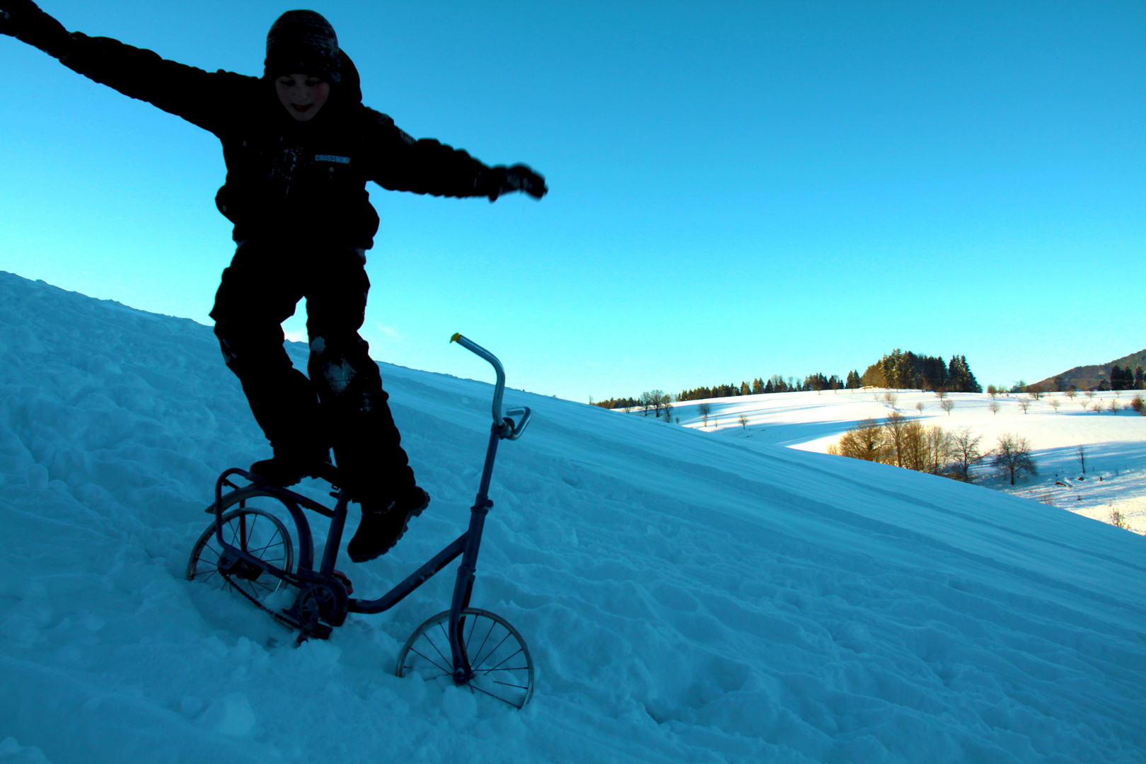 Standing on the bike