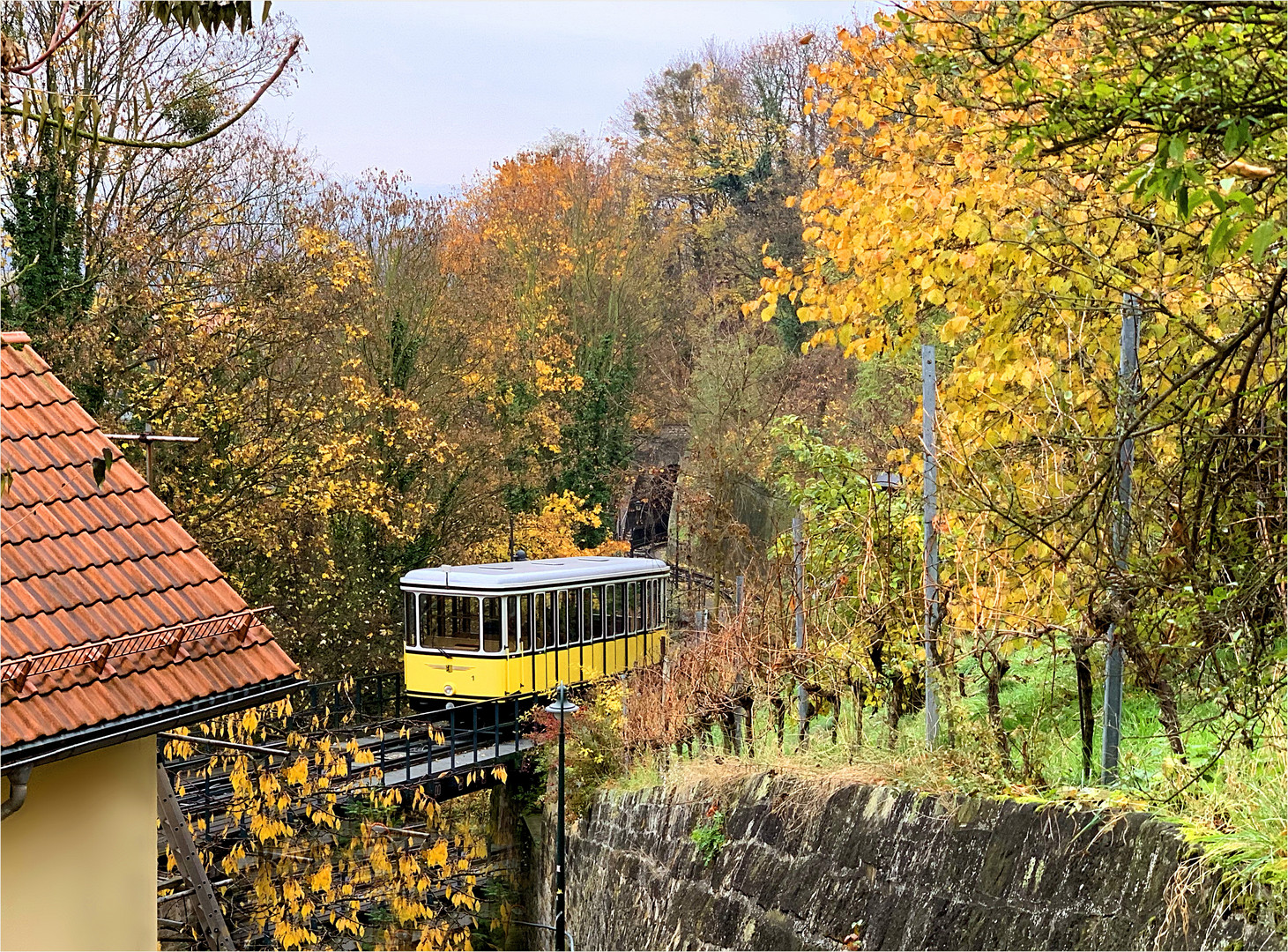 Standseilbahn, eine der touristischen Attraktion in Dresden 