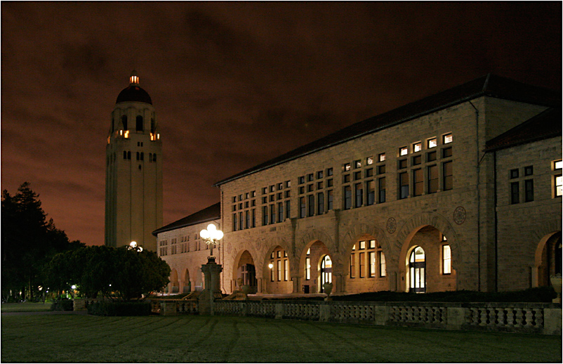 Stanford University by night
