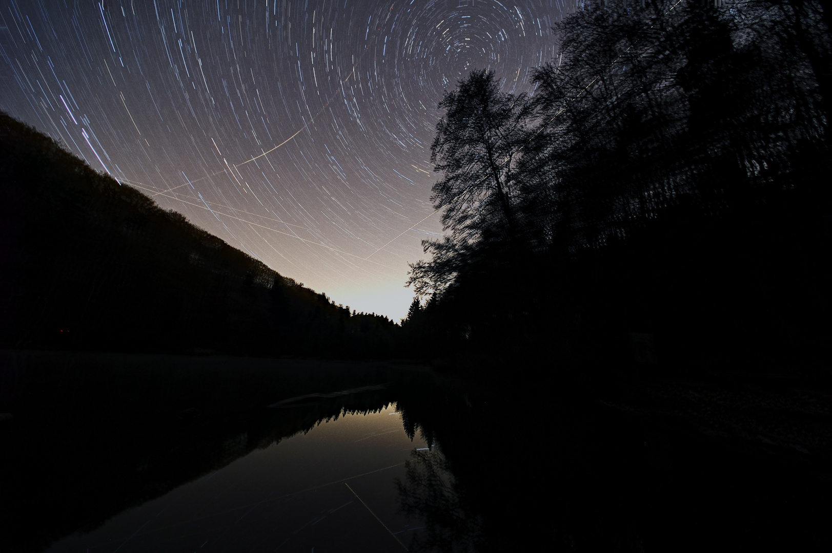 Star Trail am Eglesee