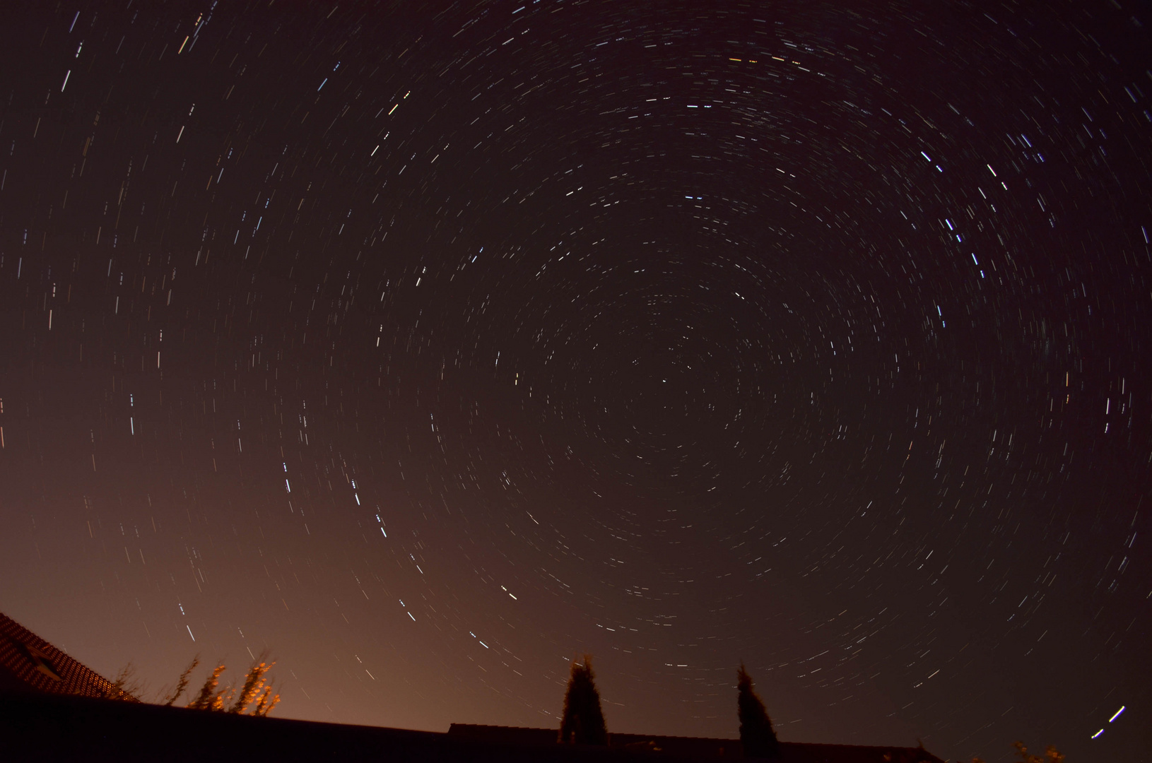 Star-Trail Versuchsübung im Garten...