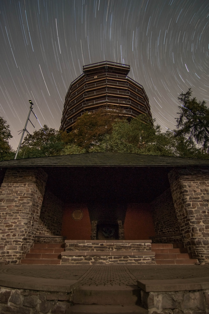 Star Trails an der Saarschleife