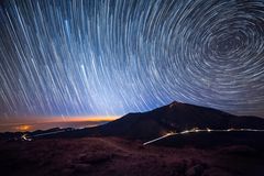 Star trails over Teide ... the top of Spain