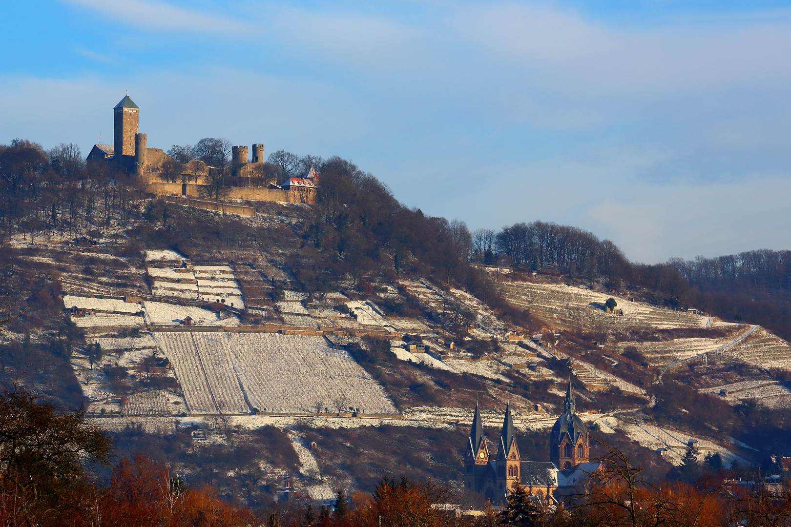 Starkenburg und "Dom der Bergstraße" - Heppenheim