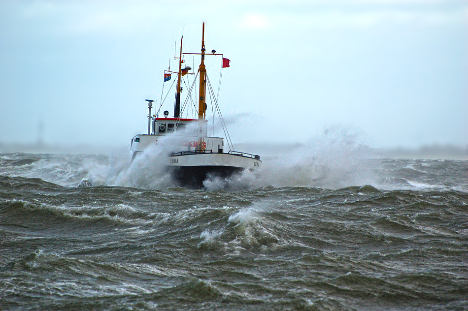 Starkwind auf der Elbe