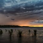 Starkwind, Regen und Sonnenuntergang am grossen Müggelsee