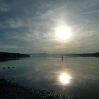 Starnberger See am 27. Dezember 2015 mit Blick auf die Alpen (Zugspitze)