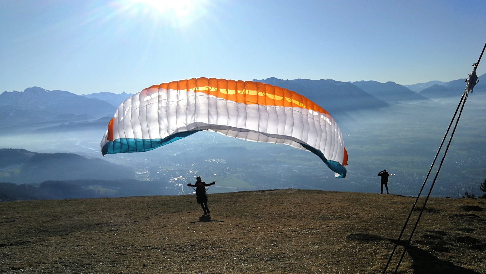 Start am Gaisberg bei Sonne 