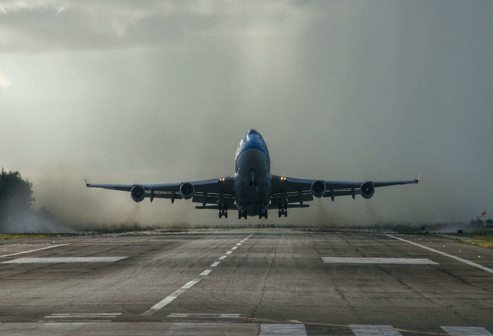 Start B747 auf St.Maarten, N.A.