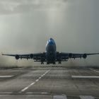 Start B747 auf St.Maarten, N.A.