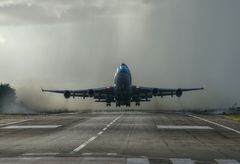 Start B747 auf St.Maarten, N.A.