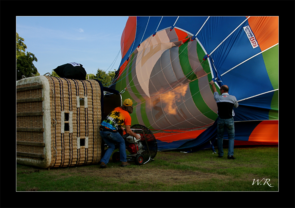 Start Vorbereitung zur Ballonfahrt....