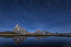 Startrail am Passo di Giau