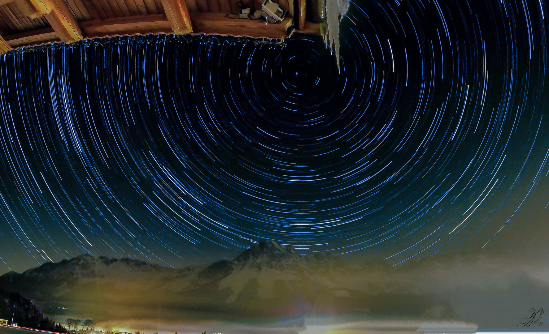 Startrail am wilden Kaiser