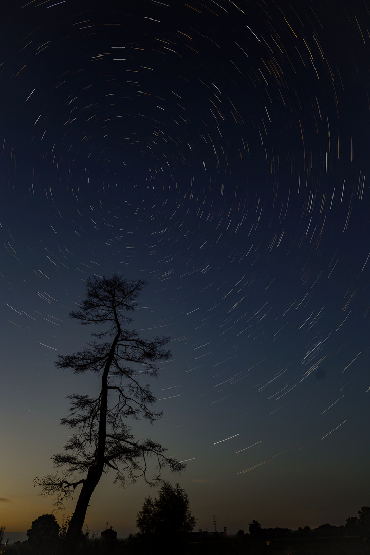 Startrail an der Elbe