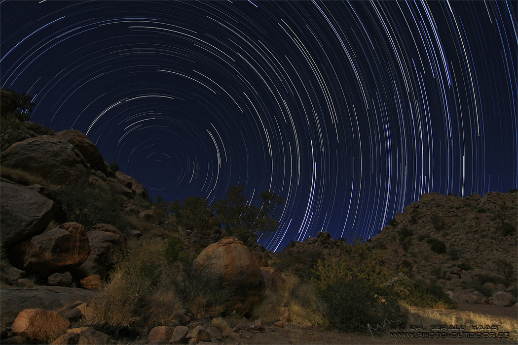 Startrail in Namibia