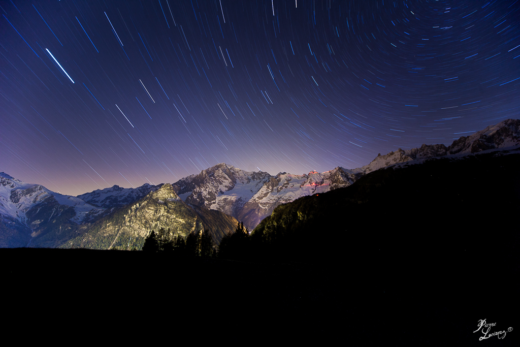 Startrail over Mont Blanc