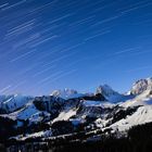 Startrail über der Gantrischkette