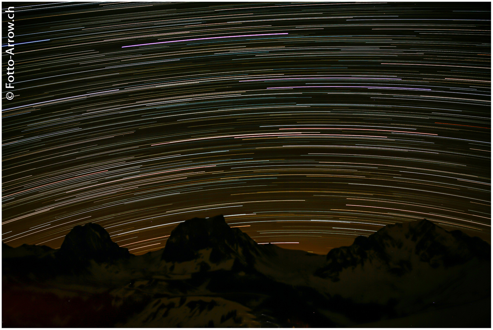 Startrailfotografie im Naturpark Gantrisch