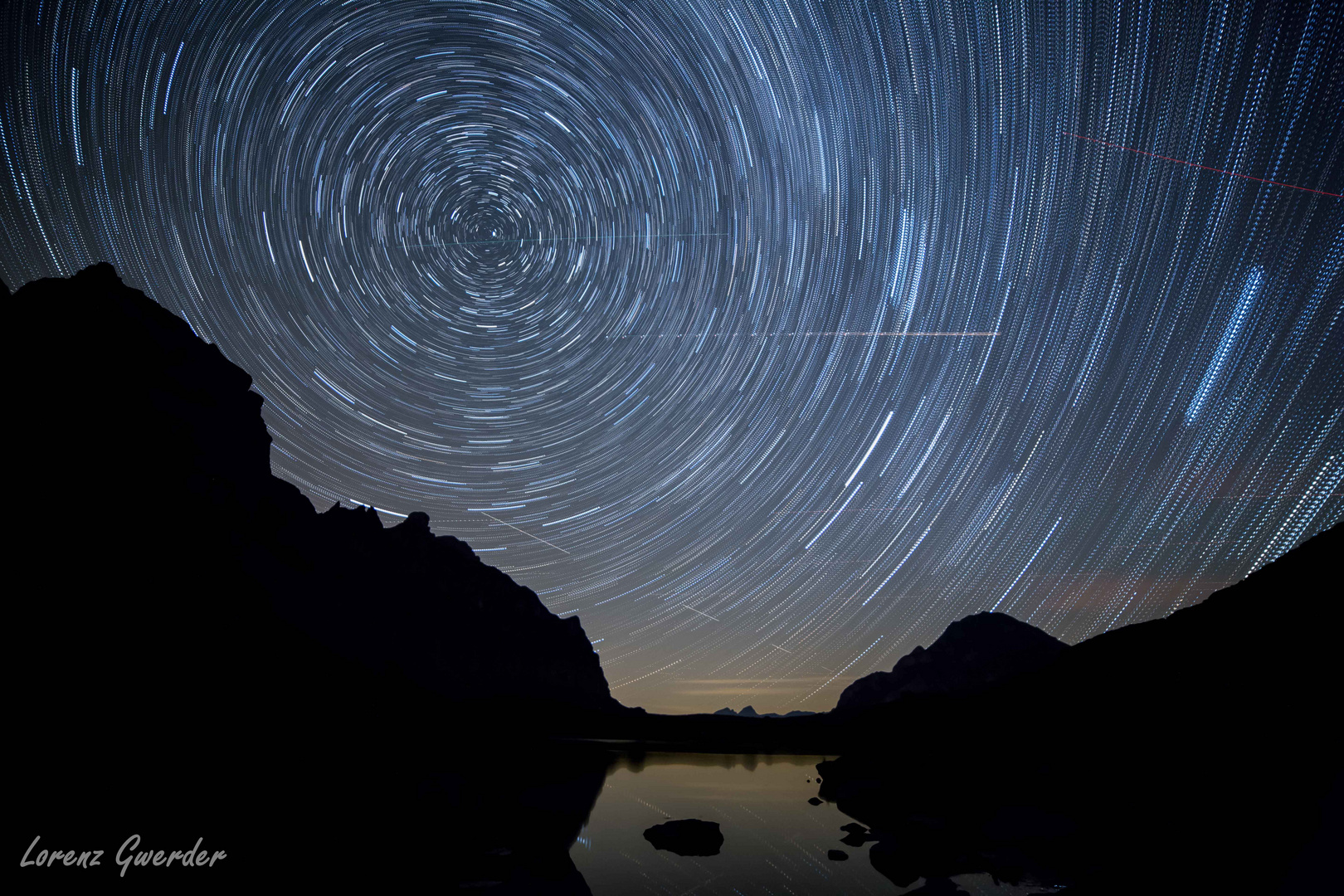 Startrails am Seenalper Seeli