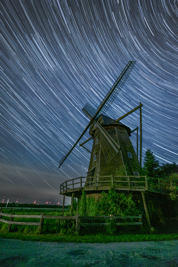 Startrails an der Letter Windmühle