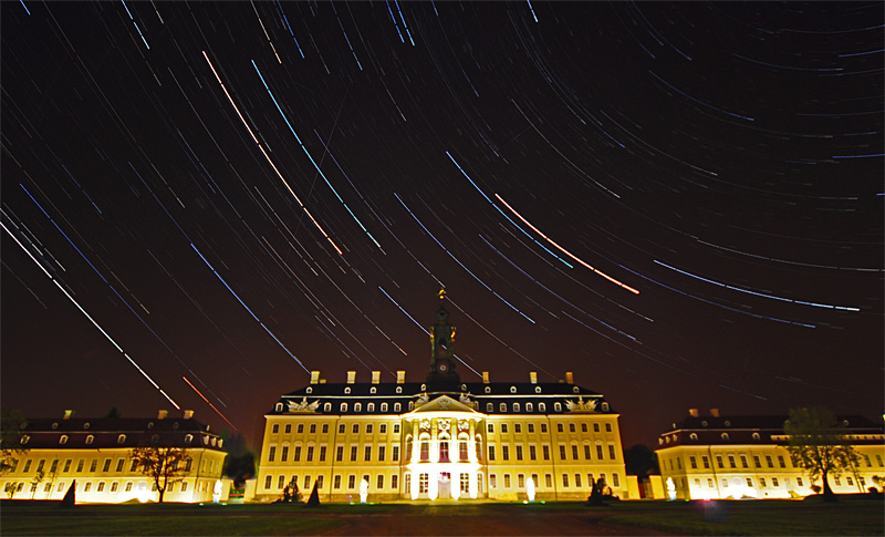 Startrails-Hubertusburg-Schloss