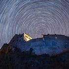 Startrails über Burg Kriebstein