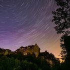 Startrails über Burg Rabenstein