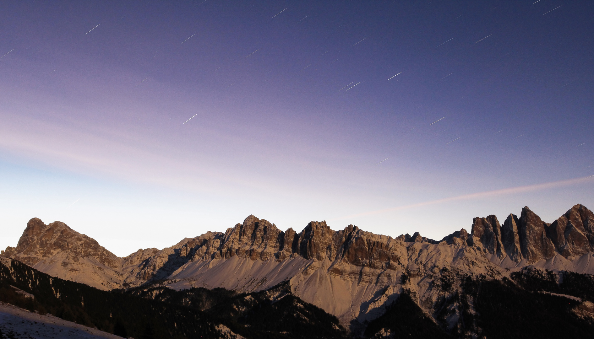 Startrails über den Geisslern