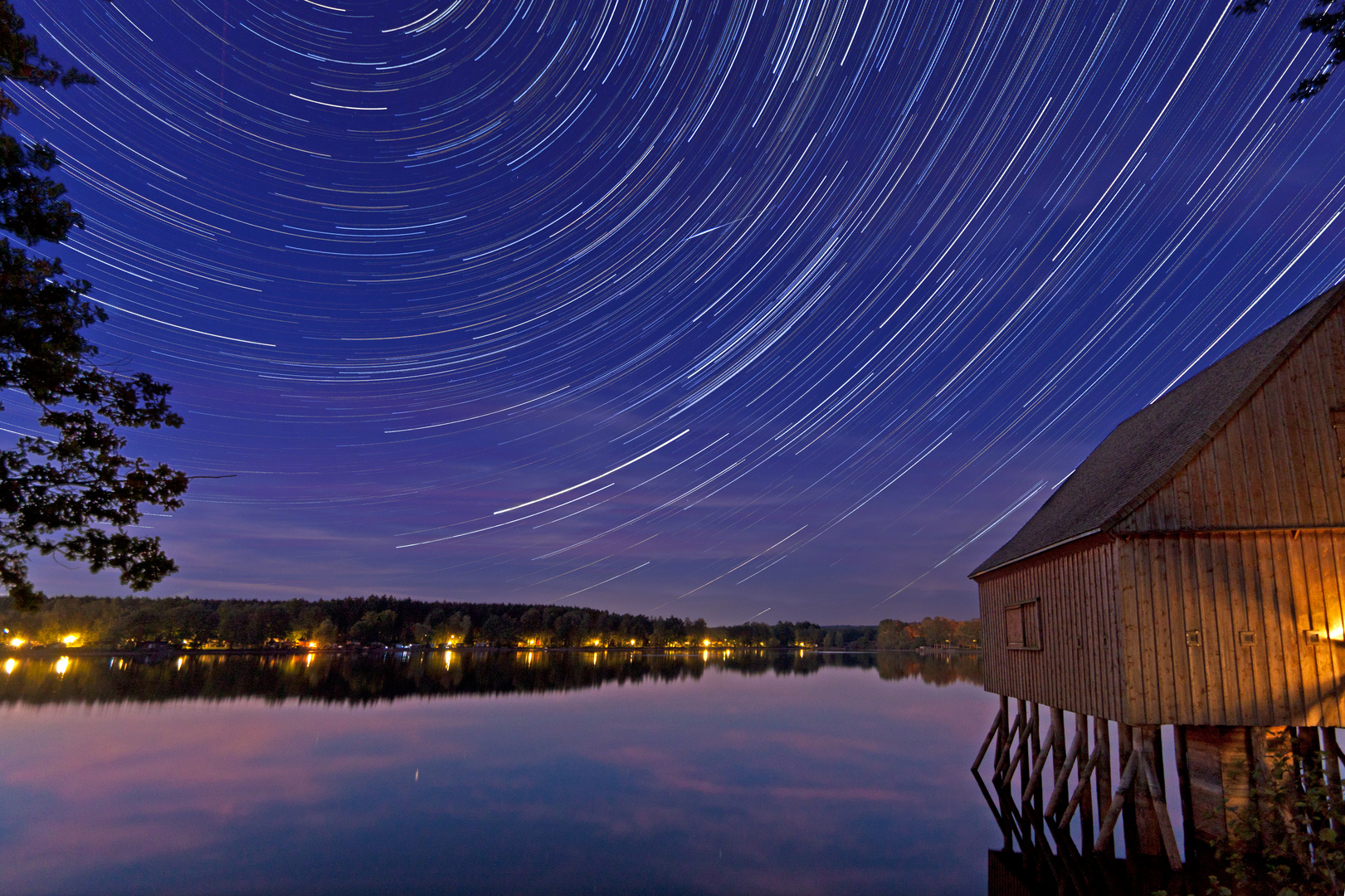 Startrails über der Plothener Seenplatte