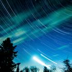 Startrails Westhimmel mit untergehendem Mond