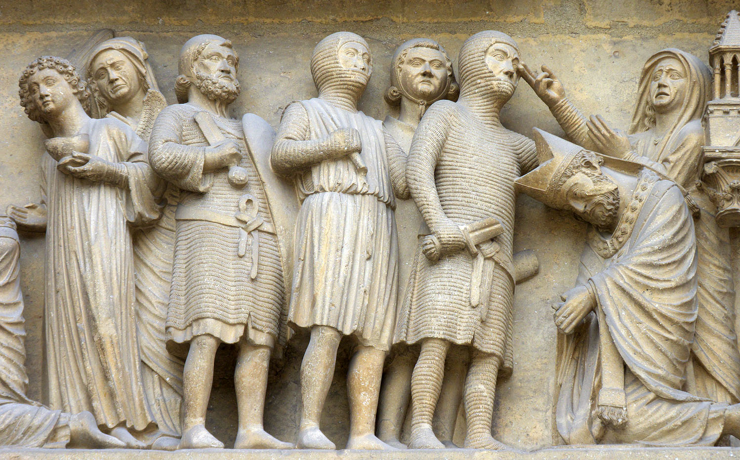 Statuaire, portail nord de la cathédrale Notre-Dame de Reims