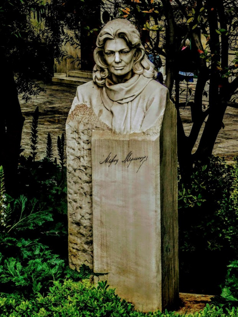 Statue of Greek actress Melina Merkouri 