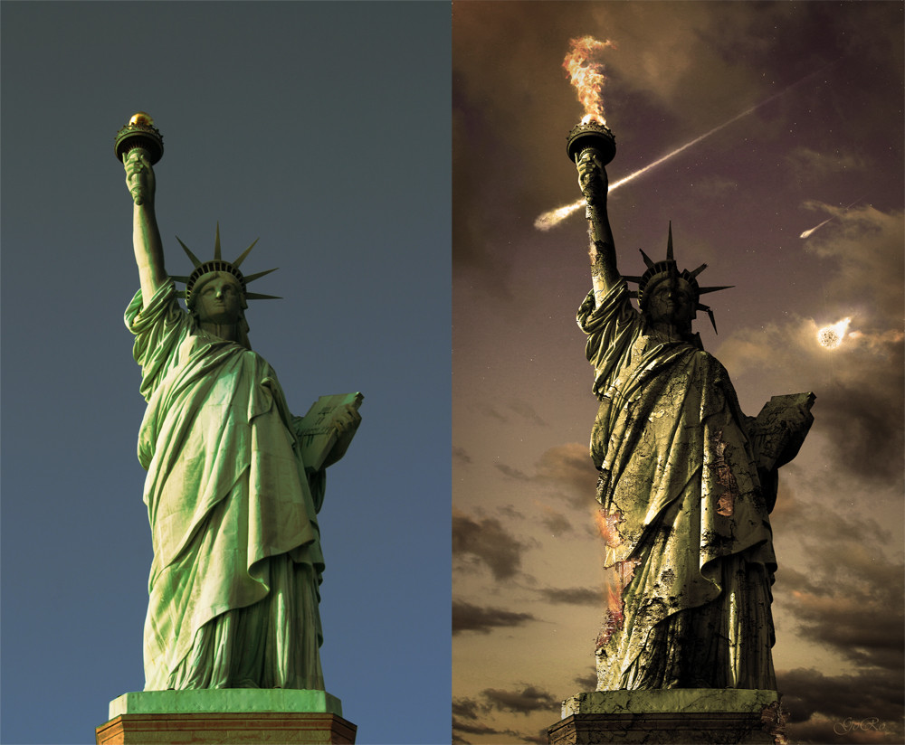 "Statue of Liberty" - vorher und nachher