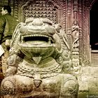 statue stone lion nepal kathmandu