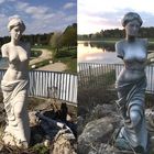 Statue Venus - graffiti art before and after...