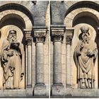 Statues ornant la façade de l’Eglise Saint-Cybard d’Angoulême