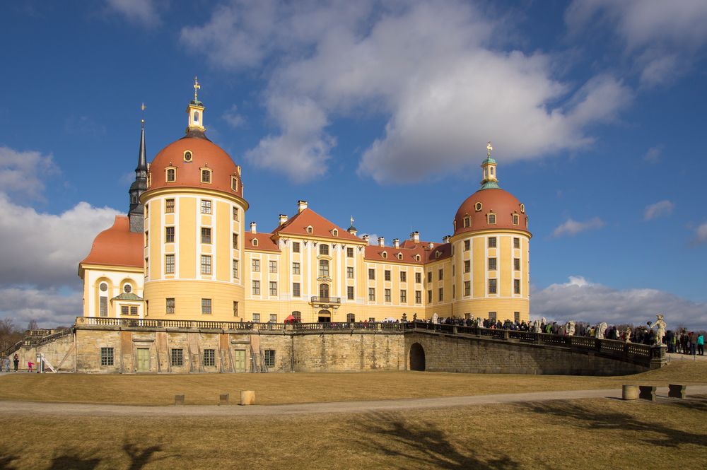 Stau am Schloß Moritzburg