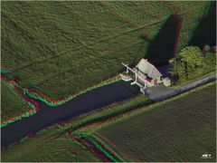 Stauanlage in 3D - anaglyph