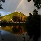 Staufener Burg mit Regenbogen, zweites Bild