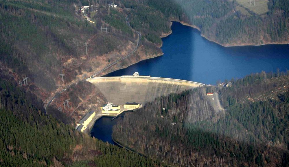 Staumauer der Hohenwarte Talsperre in Thüringen Foto & Bild Staumauer der Hohenwarte Talsperre in Thüringen Foto & Bild