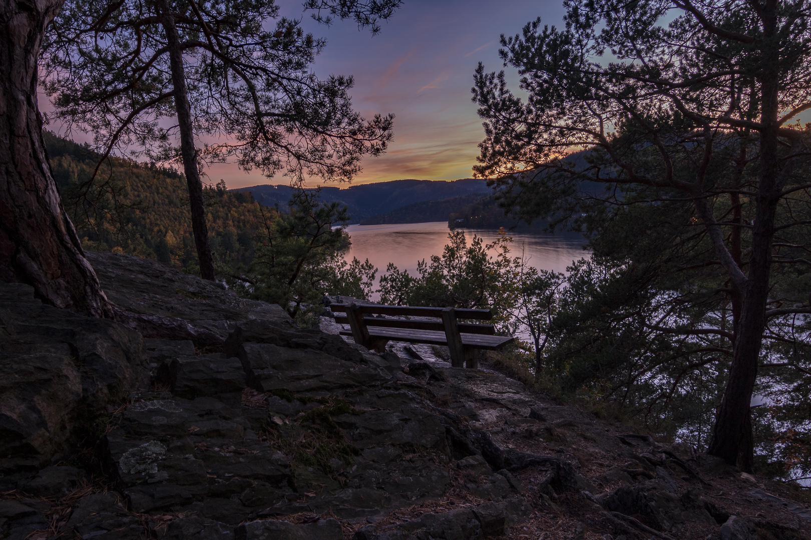 Stausee Hohenwarte im Herbst 1