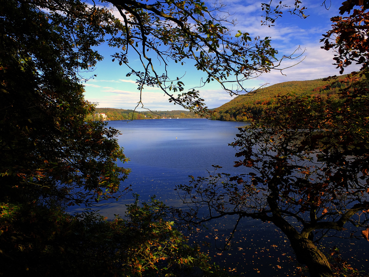 Stausee Obermaubach in herbstlicher Atmosphäre