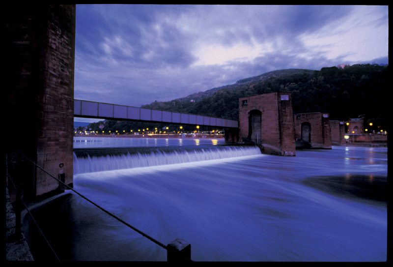 Staustufe Heidelberg Foto & Bild architektur, architektur bei nacht