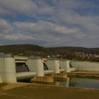 Stauwehr des Leine-Rückhaltebeckens in Salzderhelden / Einbeck.