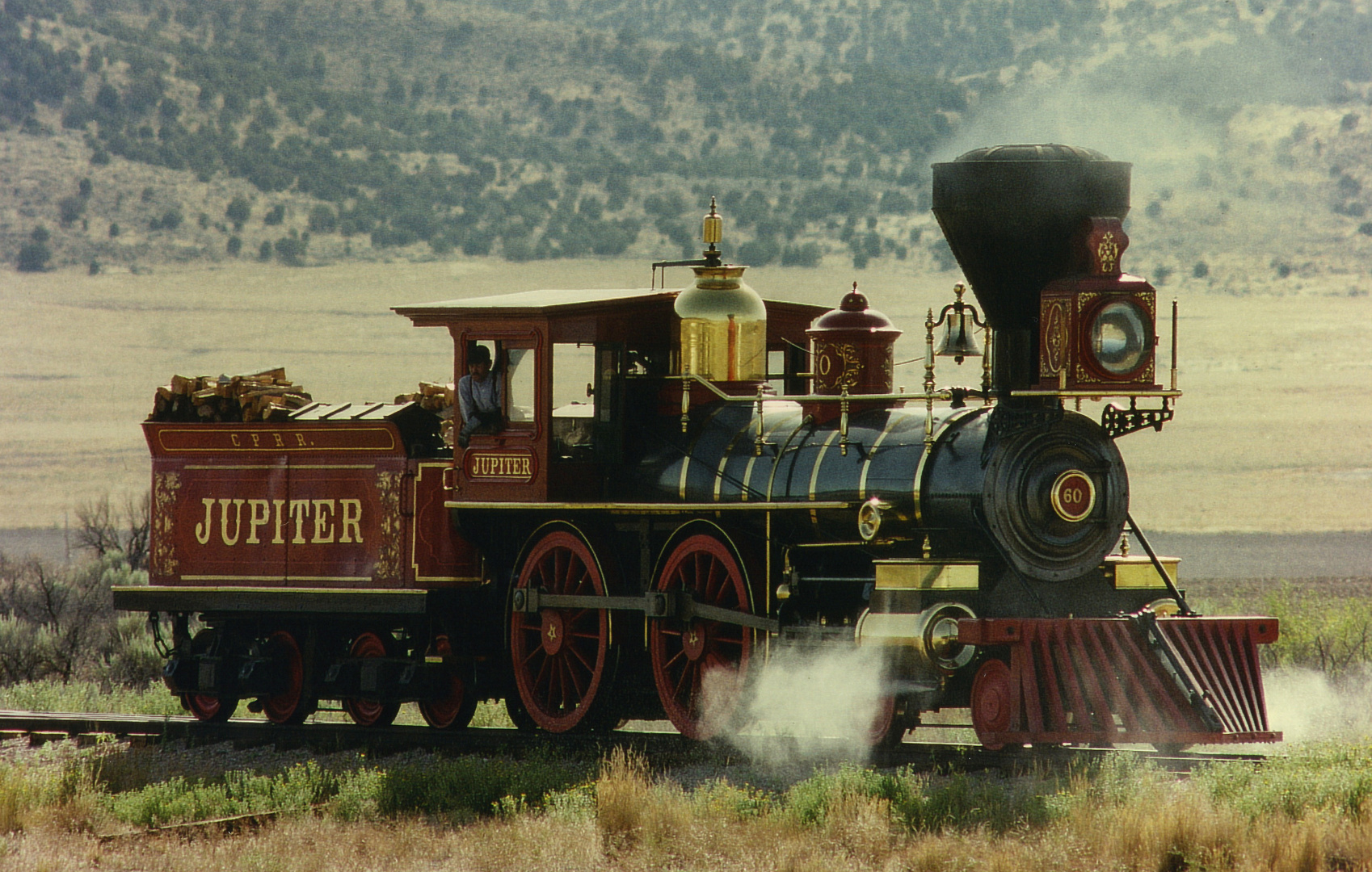 Steam Loco 4-4-0 Central Pacific Railroad #60 "Jupiter" at Promontory Point, UT